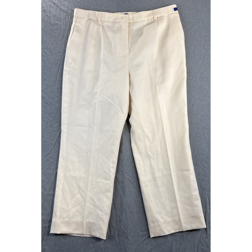 Vintage Pendleton Pant Women 16 Petite Beige Wool  Relaxed Made USA Old Money